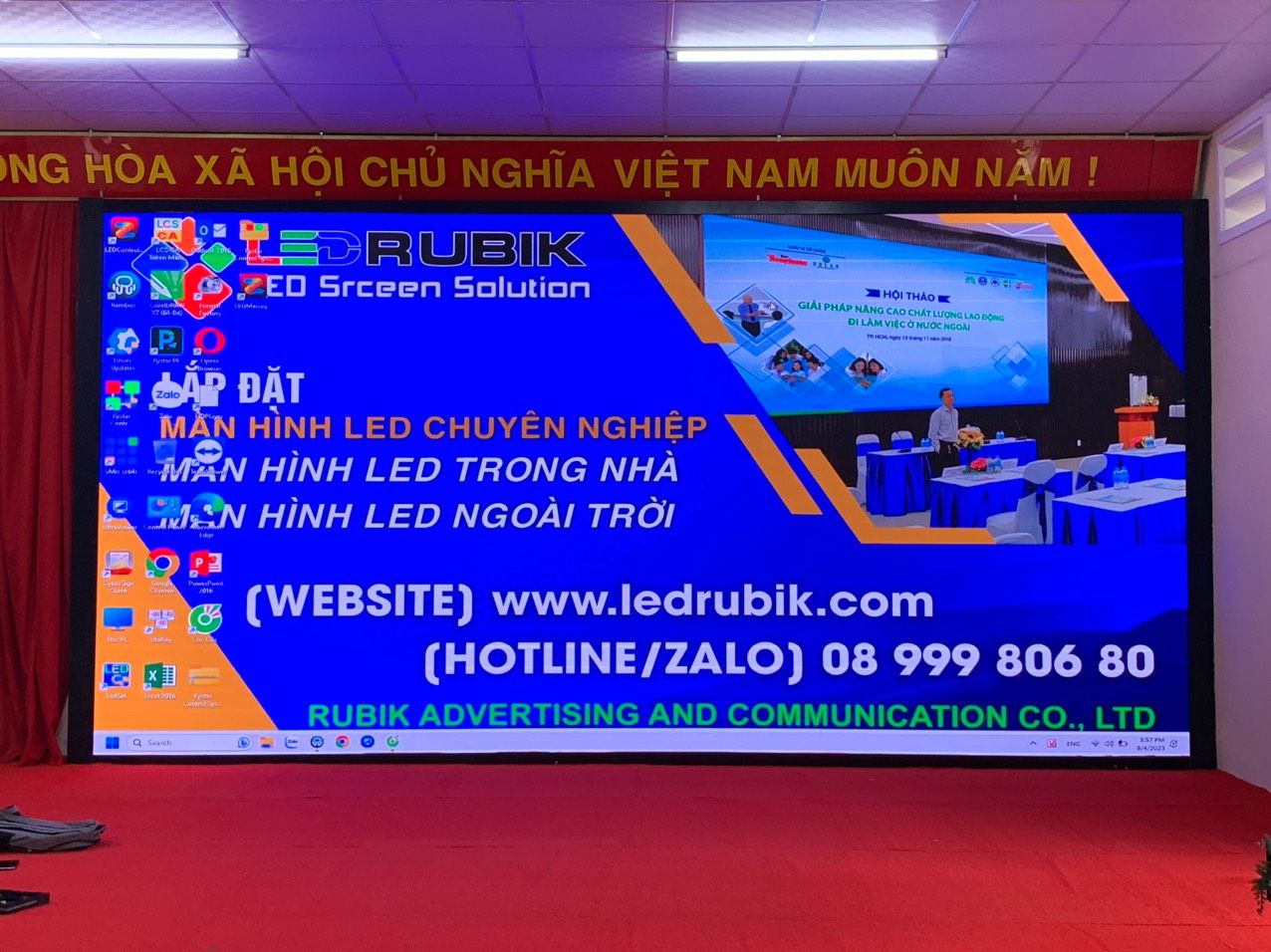 Màn hình LED hội trường UBND Phước Hòa, huyện Phú Giáo