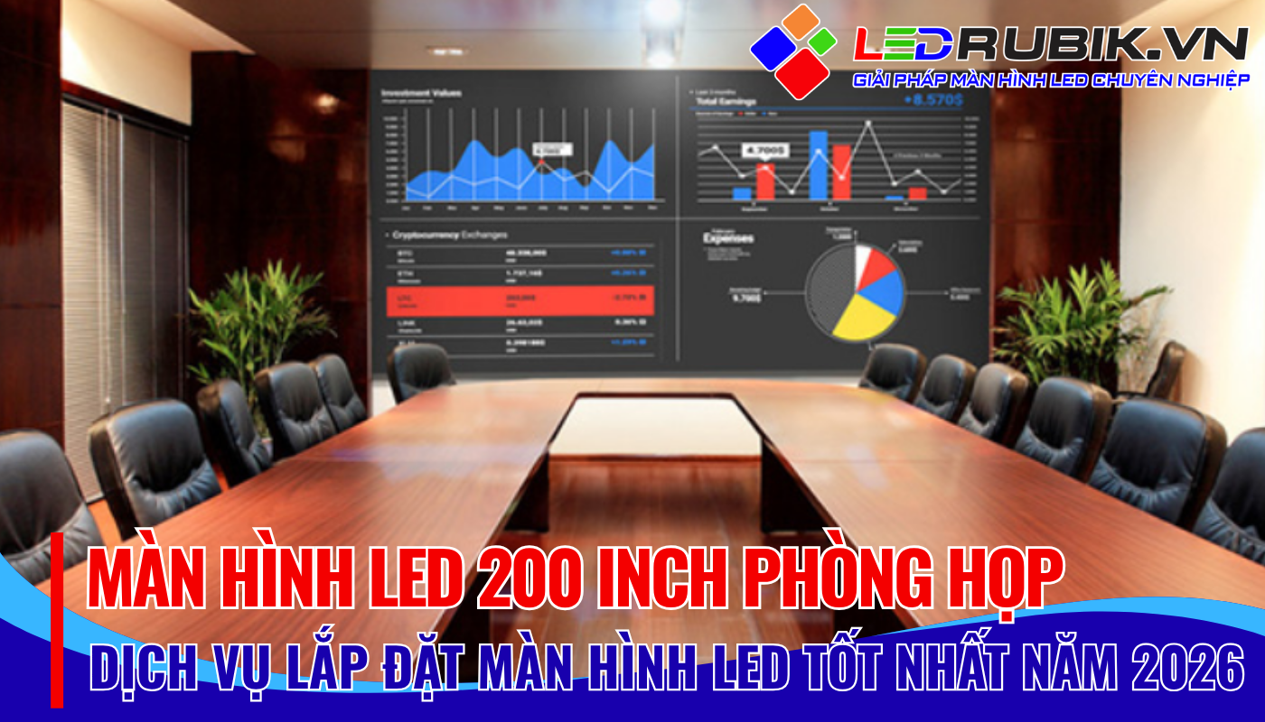 Màn Hình LED 200 Inch Phòng Họp Ấn Tượng Mạnh Mẽ Cho Không Gian Lớn