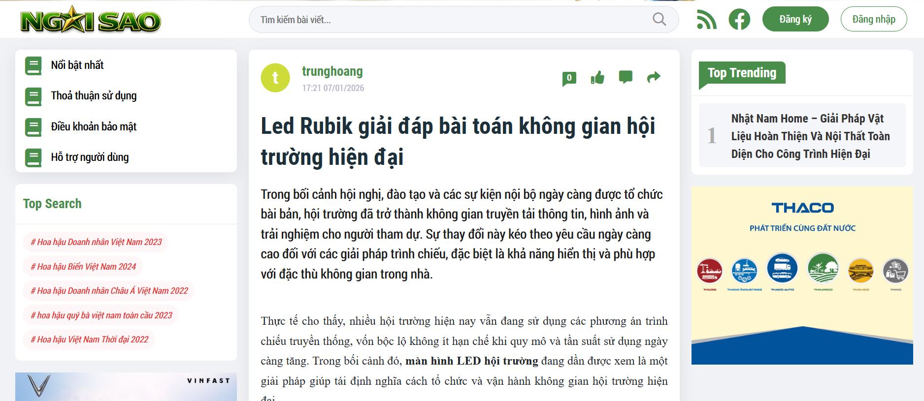 Tại sao chọn LED RUBIK lắp đặt màn hình LED tại Đồng Tháp