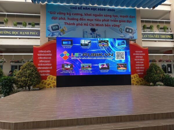 Màn hình LED P5 Sân Khấu Ngoài Trời tại Trường THCS Hiệp Phú Đắc Lắc