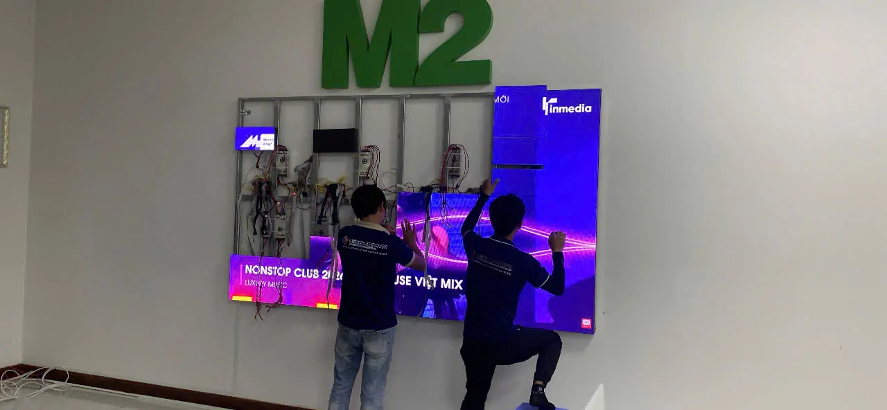 Lắp Đặt Màn hình LED P2 tại Công ty M2 Gobal - KCN An Điền, Bến Cát